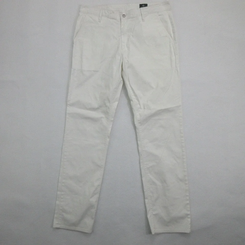 AG Adriano Goldschmied Green Label Mens White Slim Chino Pants Size 33 Stretch